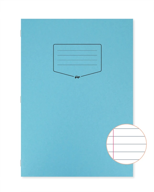 Silvine Tough Shell A4 Exercise Book, 80 Pages 8mm Feint & Margin, Blue Laminated Cover [Pack of 50]