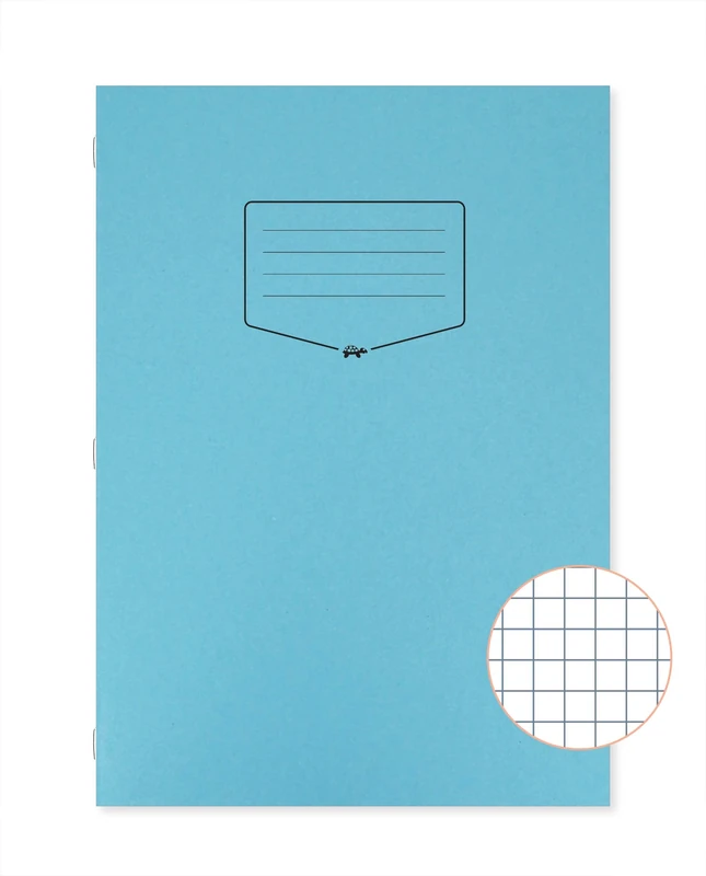 Silvine Tough Shell A4 Exercise Book, 80 Pages 5mm Squares, Blue Laminated Cover [Pack of 50]