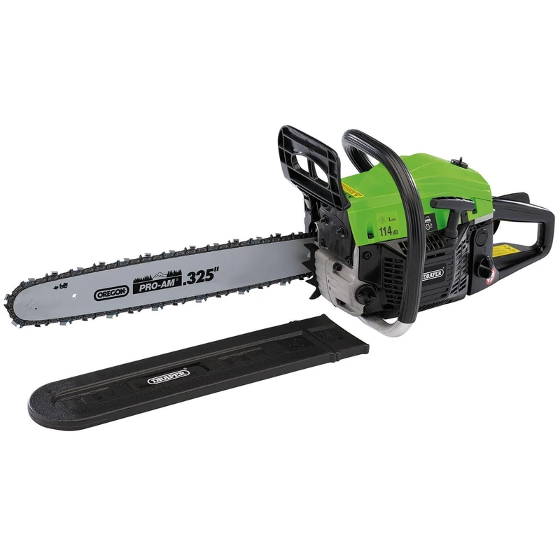 Draper 45cc Petrol Chainsaw | 1.7KW 2 Stroke 11000 RPM Engine | 450mm 18" Oregon Bar® | Easy Recoil Start | Pruning Gardening Tool | Powerful Tree Cutter | 80103