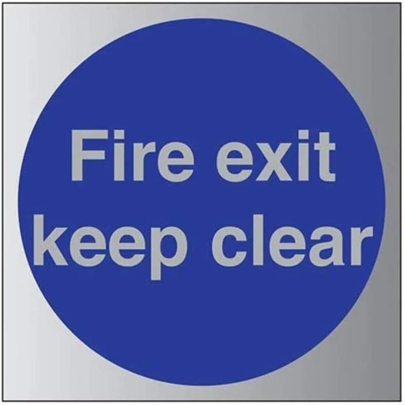 V Safety Fire Exit Keep Clear Sign - 400mm x 400mm - 1.6mm Alu Rigid Plastic