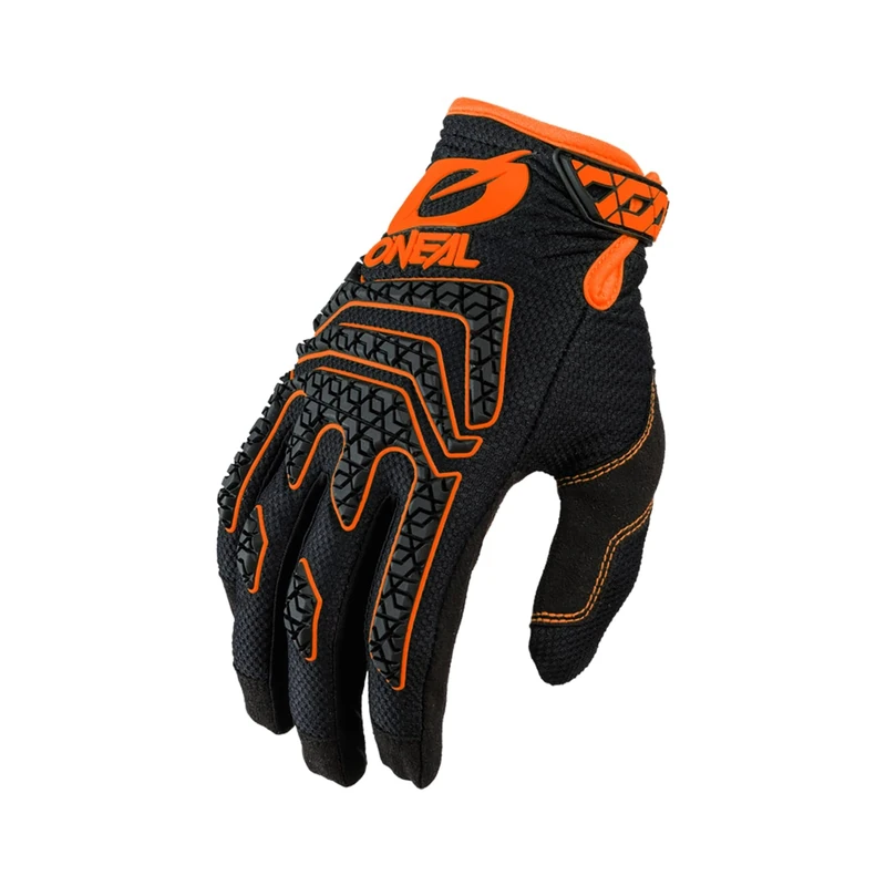 O'Neal | Cycling & Motocross Gloves | MX MTB DH FR Downhill Freeride | Durable, Flexible Materials, Silicone Print for Grip | Sniper Elite Glove | Adult | Black Orange | Size L