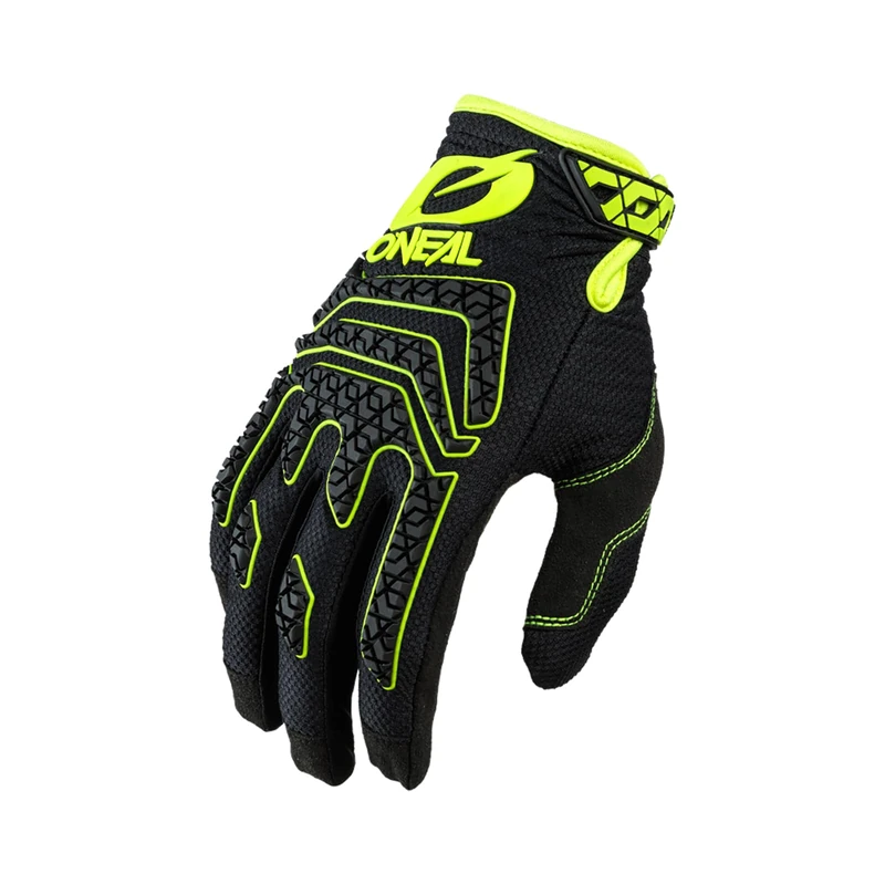 O'Neal | Cycling & Motocross Gloves | MX MTB DH FR Downhill Freeride | Durable Materials Silicone Print for Grip | Sniper Elite Glove | Adult | Black Neon Yellow | Size S