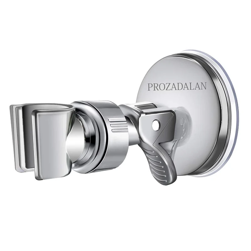 Shower Head Holder, Adjustable Removable Shower Wall Bracket, Shower Head Mount, 360° Rotation Adjustable Shower Bracket, Angle Adjustable Vacuum Suction Cup (Sliver-1)