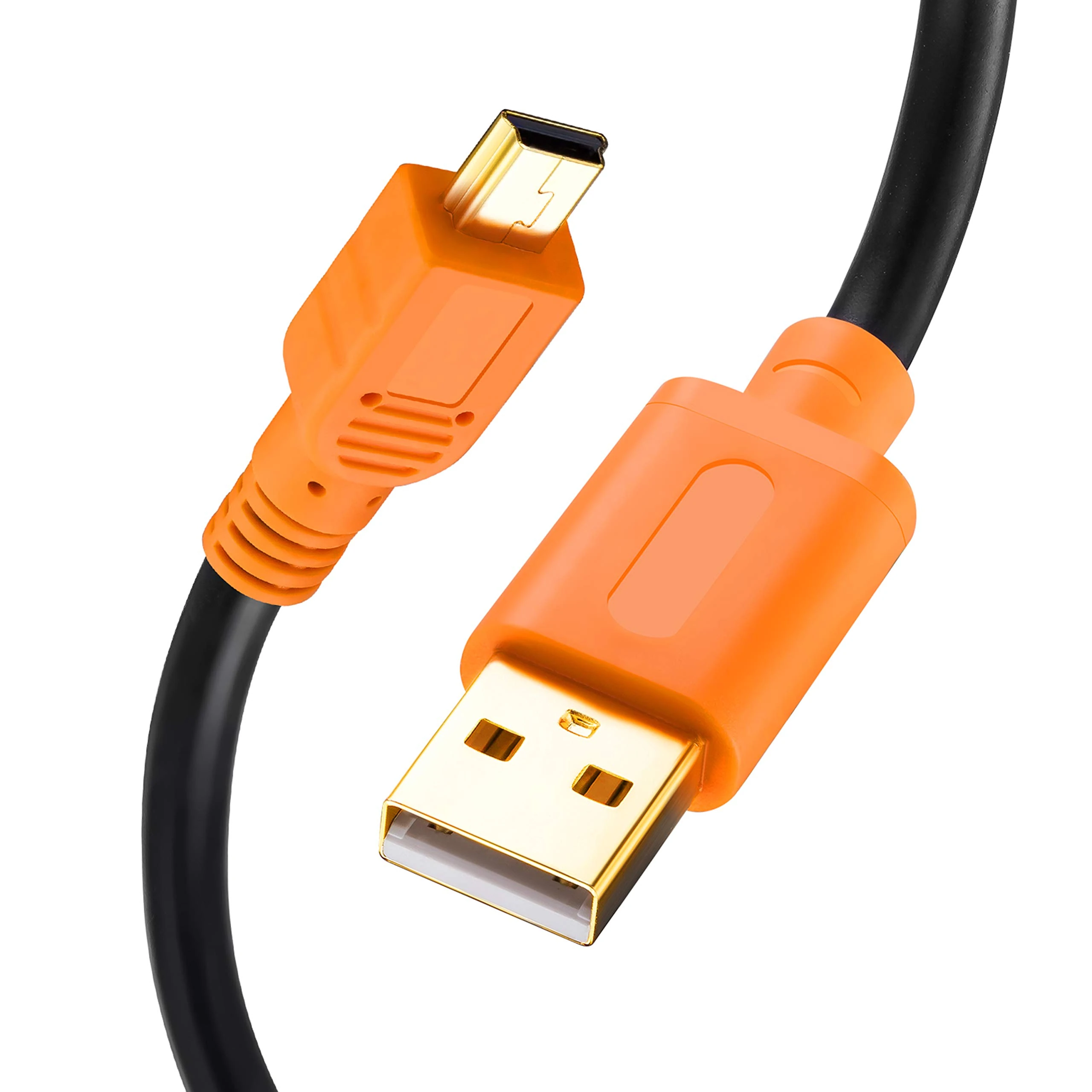 TanQY Mini USB Cable - 4M, USB 2.0 Type A to Mini B Cable for GoPro Hero 3+, Cell Phones, MP3 Players, Digital Cameras, GPS Receiver, PDAs (Orange)