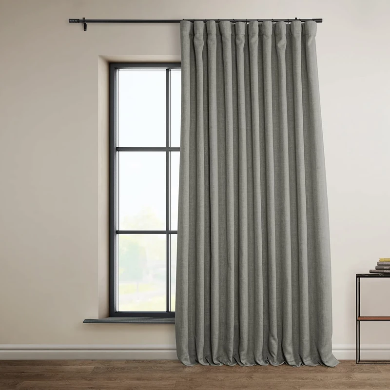 HPD Half Price Drapes BOCH-LN-DW-P Extra Wide Linen Room Darkening Curtain (1 Panel) 100 X 84, BOCH-LN18513-84-DW, Blazer Grey