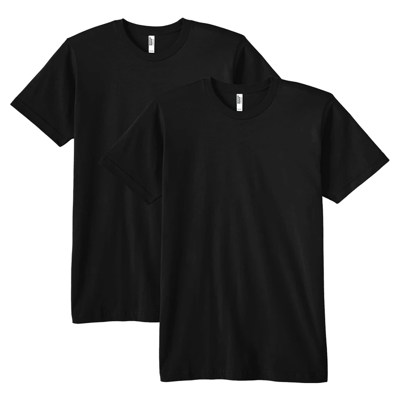 American Apparel Unisex's Fine Jersey T-Shirt, Style G2001, Black (2-Pack), XL (Pack of 2) - Image 1