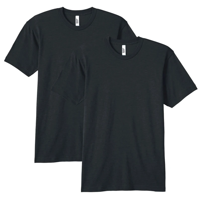American Apparel Unisex's Blend Track T-Shirt, Style Gtr401, Tri-Black (2-Pack), XXL (Pack of 2)
