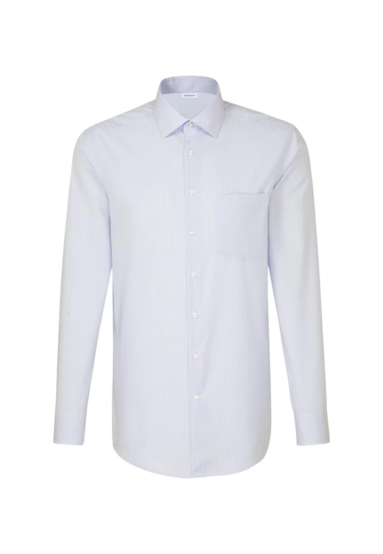 Seidensticker Men's Business Shirt - Regular fit - Non-Iron - Kent Collar - Long Sleeves - Stripes - 100% Cotton