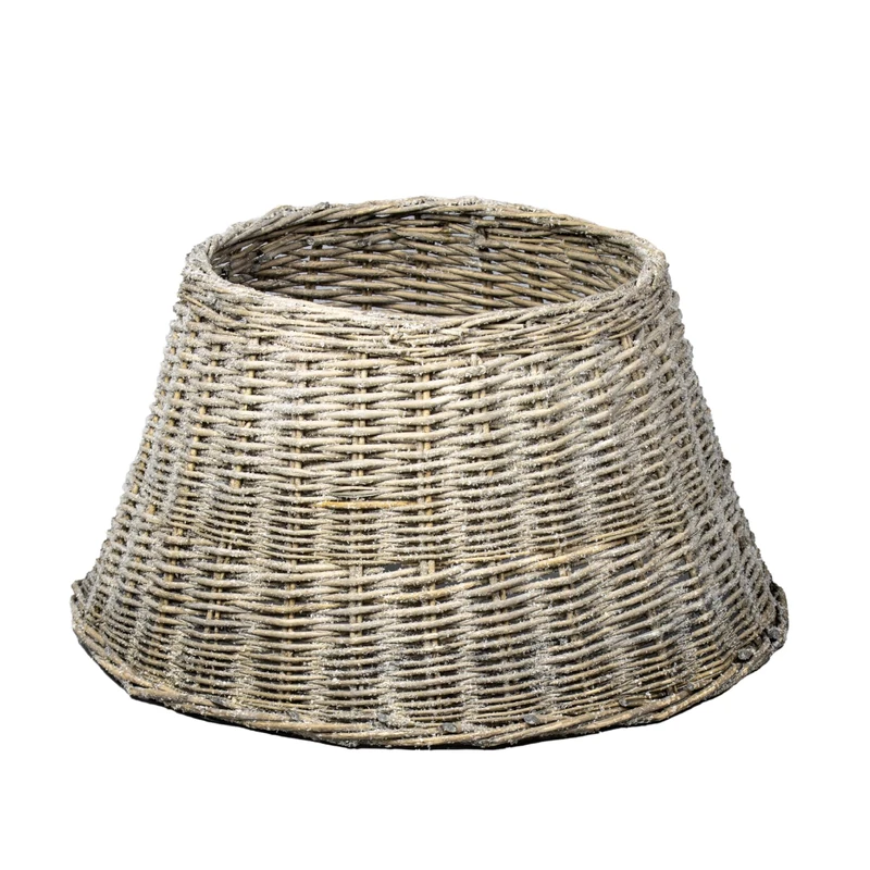 The Christmas Workshop 70259 Christmas Tree Skirt / 50cm Bottom Diameter, 33cm Top Diameter / 28cm High/Stylish Glittery Ash Coloured Natural Willow