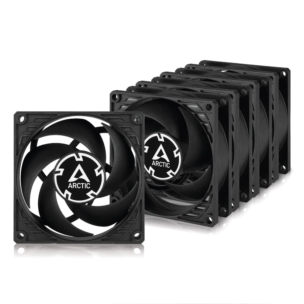 ARCTIC P8 PWM PST (5 Pack) - PC Fan, 80mm Fan, PC Case Fan, PWM Sharing Technology (PST), Pressure-Optimised, Quite motor, Computer, Fan Speed: 200-3000 rpm - Black