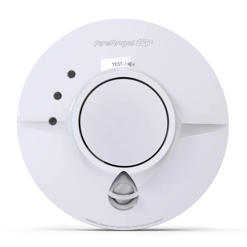 FireAngel Pro Connected Smart Smoke Alarm, Mains Powered with Wireless Interlink and 10 Year Life Back-Up Battery, FP1640W2-R, White