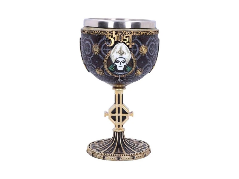 Nemesis Now B4886P9 Licensed Ghost Papa Emeritus III Meliora Gold Goblet Chalice, Resin w. Stainless Steel - Image 1