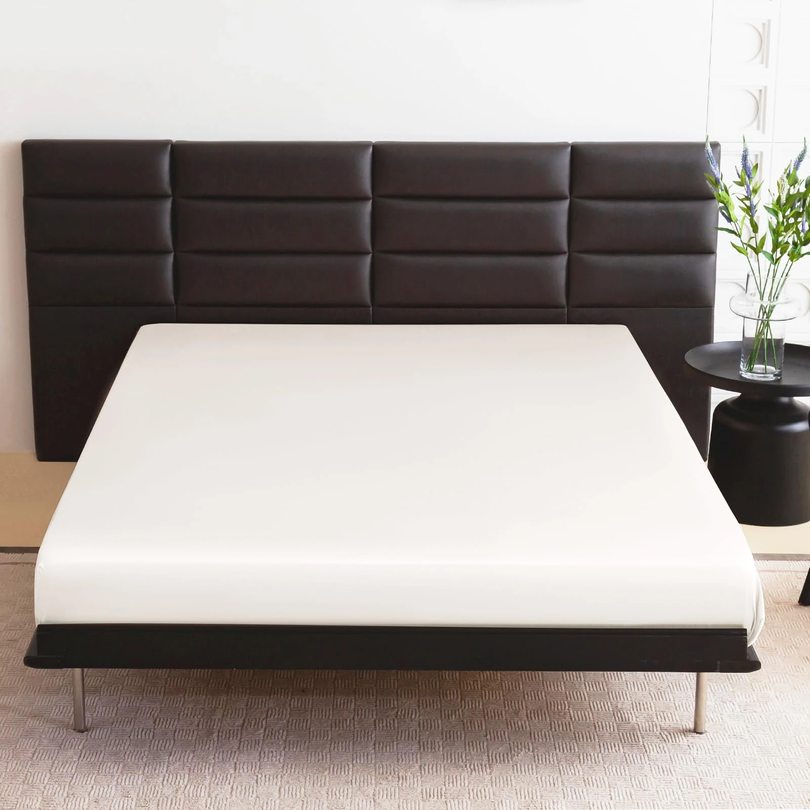 THXSILK 1 Pc 22 Momme Silk Fitted Sheet with 16" Deep Pocket, Ultra Soft Mulberry Silk Bed Sheet, Durable - Queen Size, White