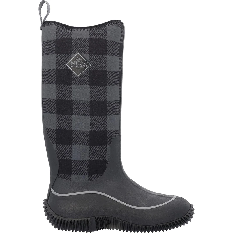 Muck Boots Women's Hale Pull On Waterproof Wellington Boot, Black Plaid, 5
