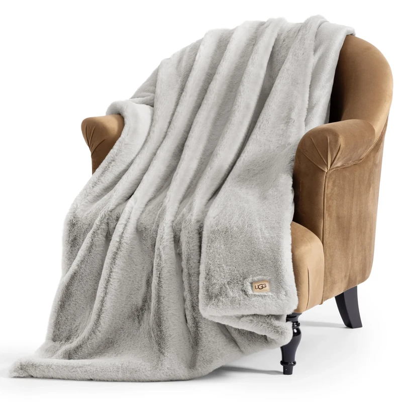 UGG Euphoria Plush Fur - Reversible Throw Blanket, Seal