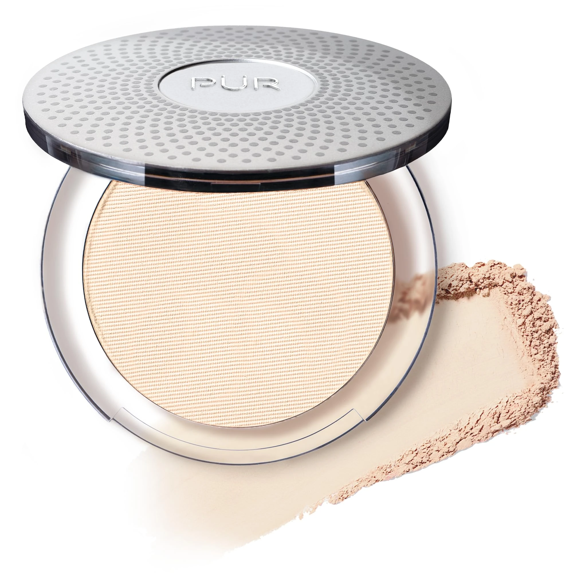 PÜR 4-in-1 Pressed Mineral Makeup Foundation, Full Coverage, SPF 15, Delivers Flawless, Breathable Coverage for All Skin Tones and Types, Gluten-Free, Vegan Friendly - Light Porcelain 8g