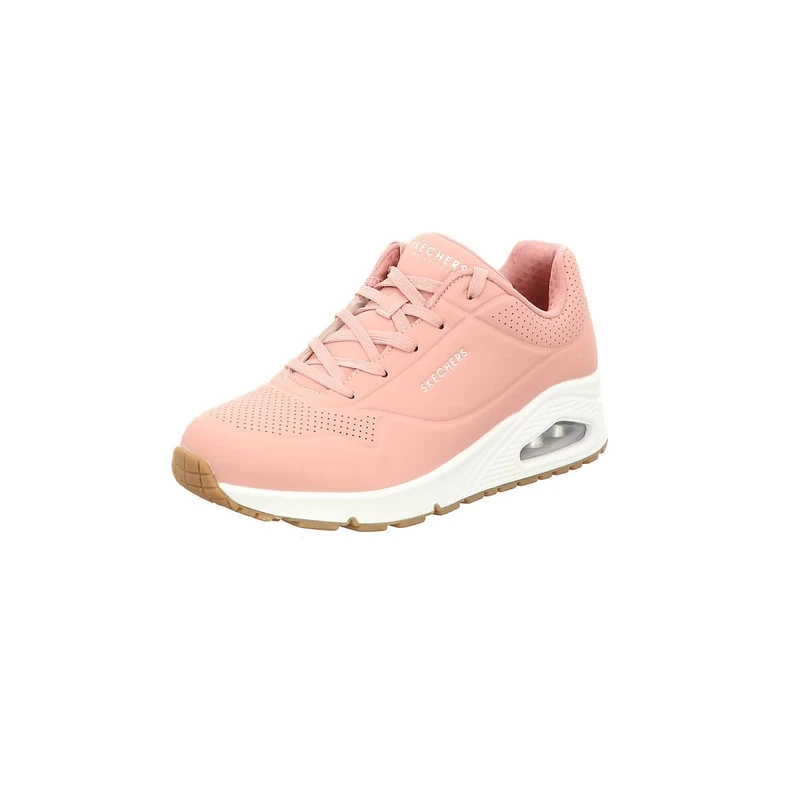 Skechers Women's Uno Stand On Air Trainers, Rose Durabuck/ Mesh, 8 UK