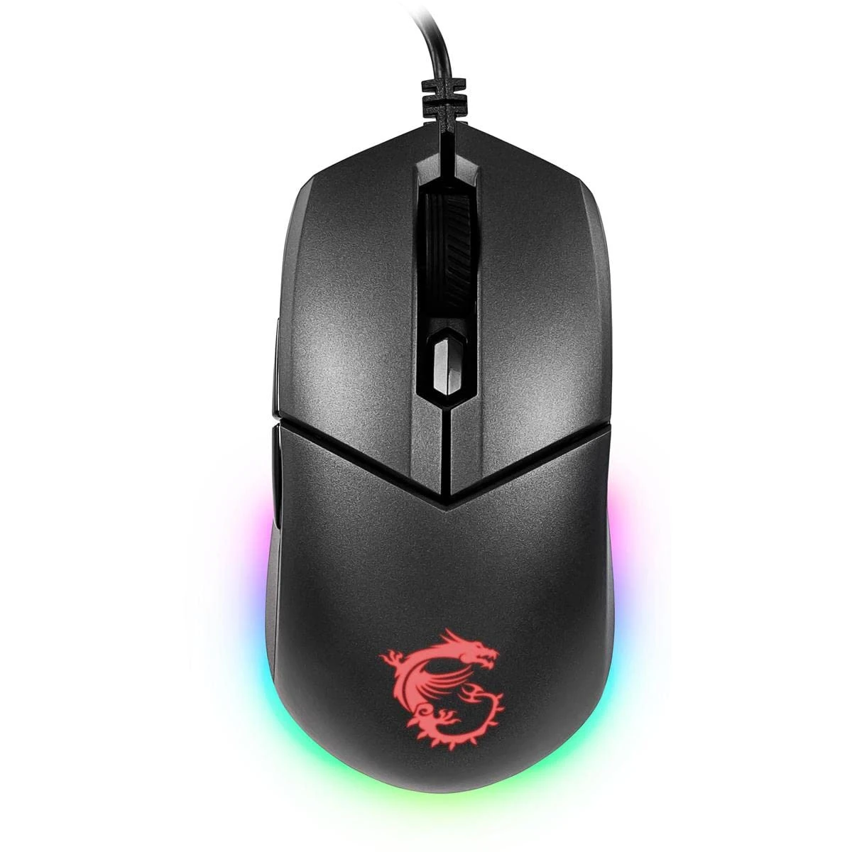 MSI CLUTCH GM11 Gaming Mouse - 5000 DPI Optical Sensor, Symmetrical, 10M+ Click OMRON Switches, 6-Buttons, 1ms Latency, RGB Mystic Light, 89g - Wired