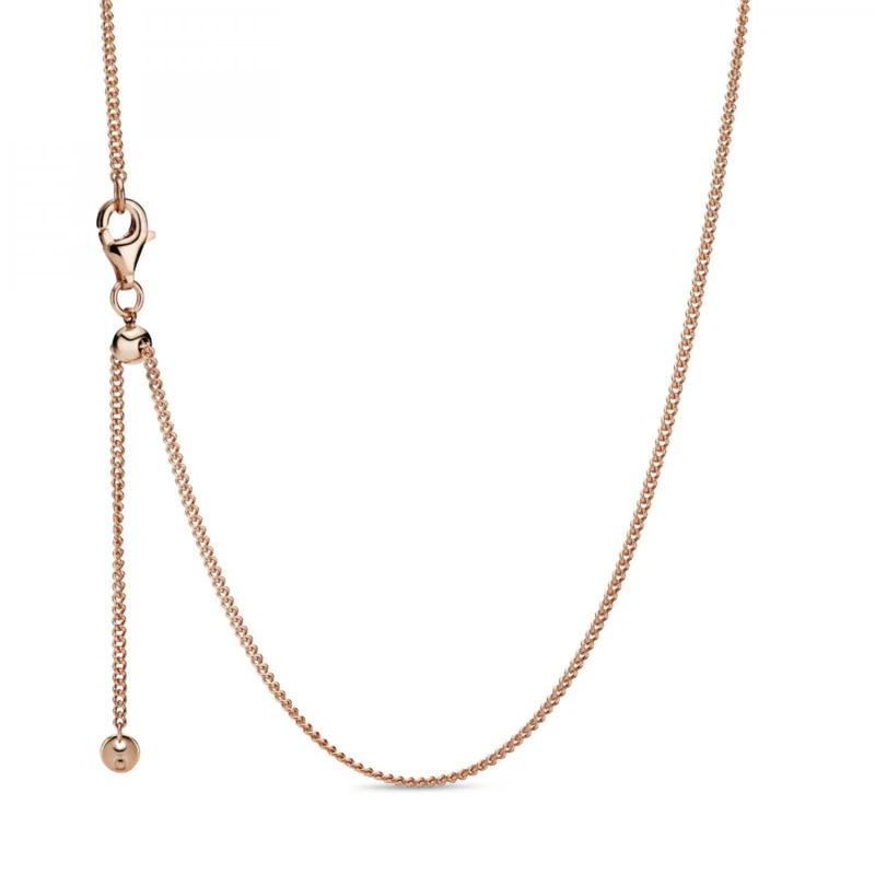 Pandora Icons 14k Rose gold-plated necklace with sliding clasp, 60