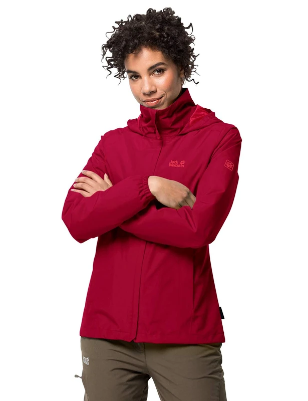Jack Wolfskin Women's Stormy Point Hardshell Jacket, scarlet, S