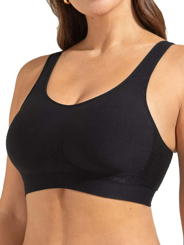 SHAPERMINT Truekind Daily Comfort Wirefree Shaper Bra - Black - XXL