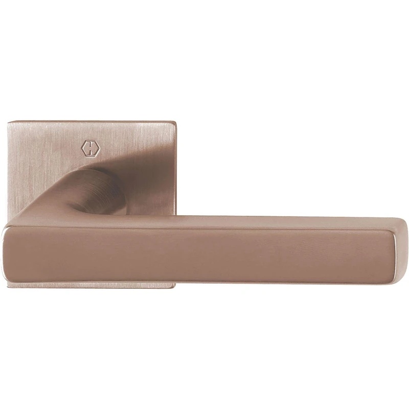 HOPPE Pair of Dallas Handles Without Key Rosettes, Door Thickness 35-45, Brass Satin Copper-Coloured - Image 1