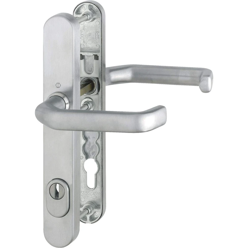 HOPPE Liverpool Door Handle Set Narrow Plate PZ, Door Thickness 77-82, 15, Stainless Steel