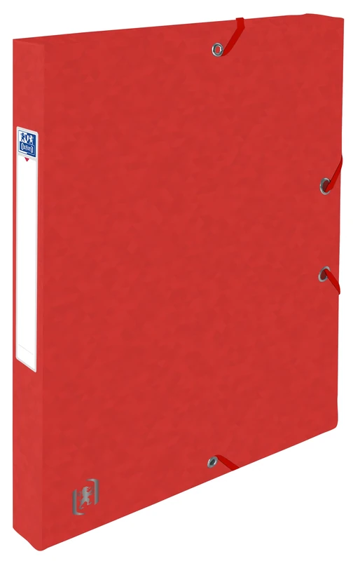 Oxford A4 Top File+ Cardboard Box with 2.5 cm Spine Width, Red, Pack of 12