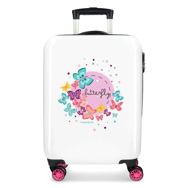 Movom Happy Time Multicoloured Cabin Suitcase 37 x 55 x 20 cm Rigid ABS Combination Lock 32 Litre 2.5 kg 4 Double Wheels Hand Luggage