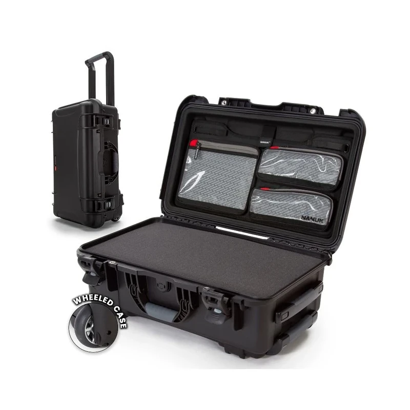 Nanuk 935 Waterproof Carry-On Hard Case with Wheels, Cubed Foam and Lid Organizer - Black