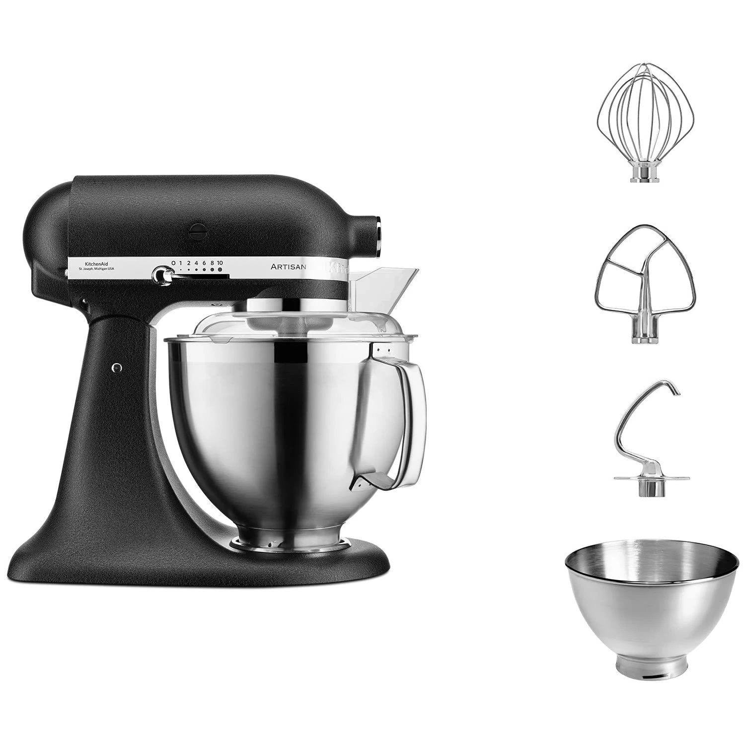KitchenAid Artisan Mixer 4.8L Cast Iron Black (5KSM185PSBBK)