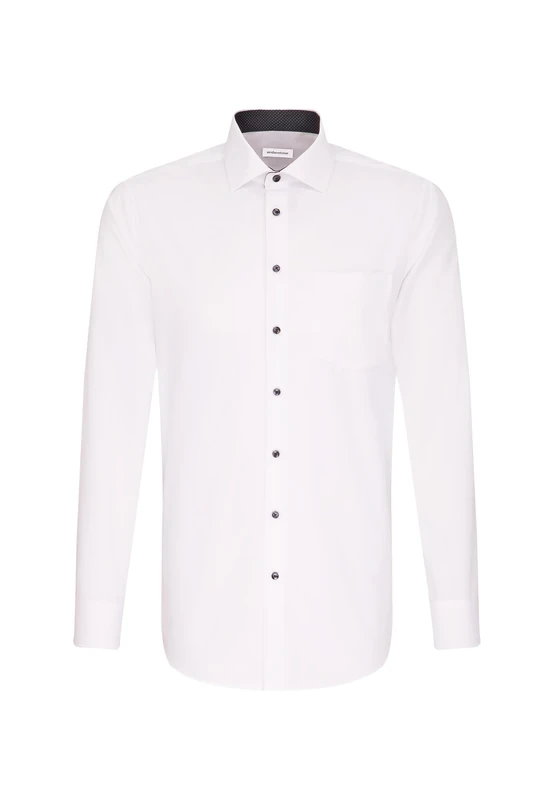 Seidensticker Men's Business Shirt - Regular fit - Non-Iron - Kent Collar - Long Sleeve - 100% Cotton
