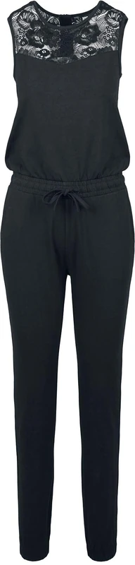 Urban Classics Women's Einteiler Ladies Lace Block Jumpsuit, Black (Black 00007), 4X-Large