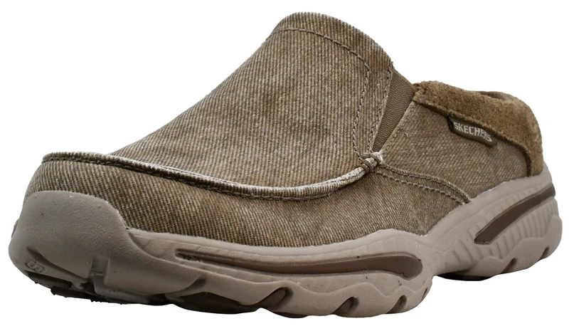 Skechers Men's Creston-Slip on Canvas Loafer, Khaki, 10 UK