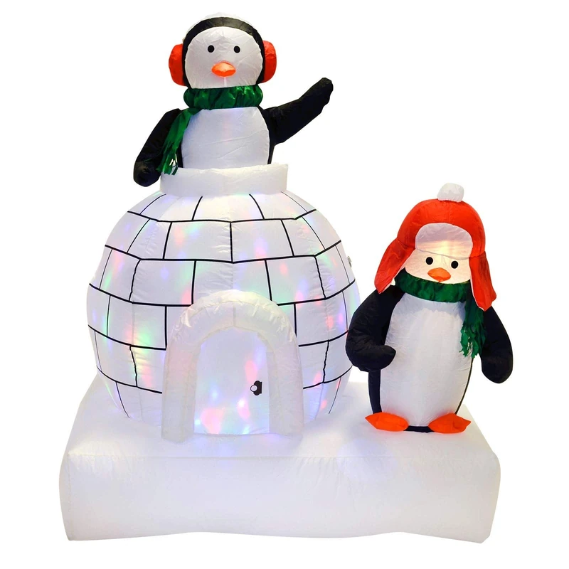 Mr Crimbo 5ft Inflatable Penguins & Igloo