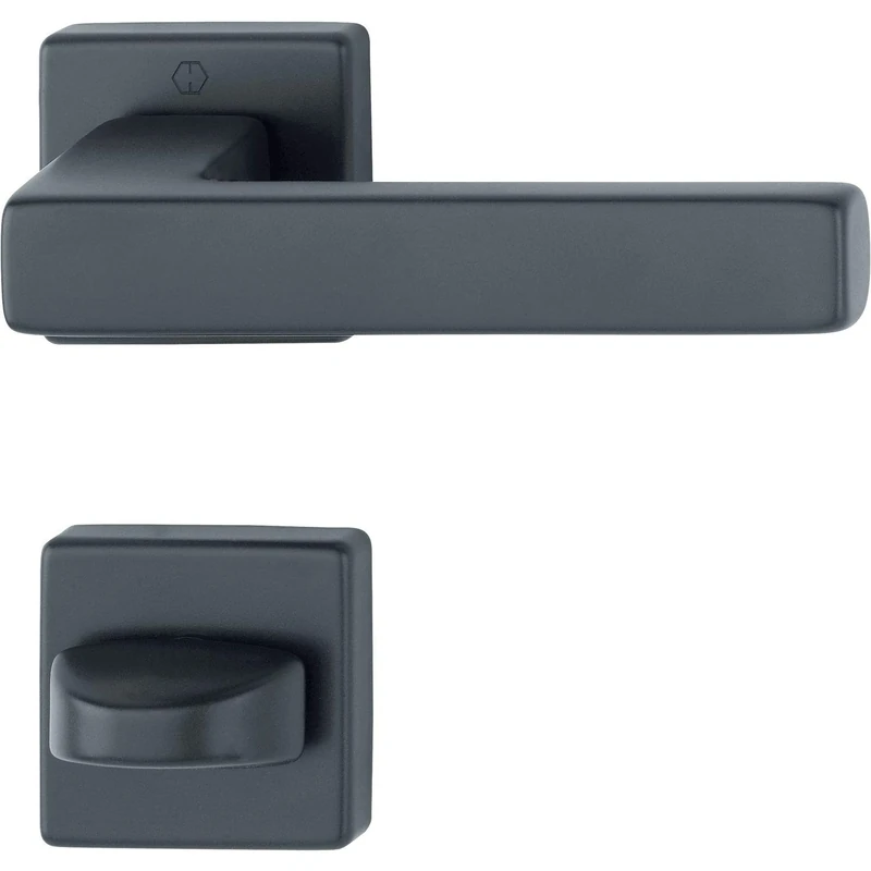 HOPPE Austin Handle Set on Rosette Toilet Aluminium Black