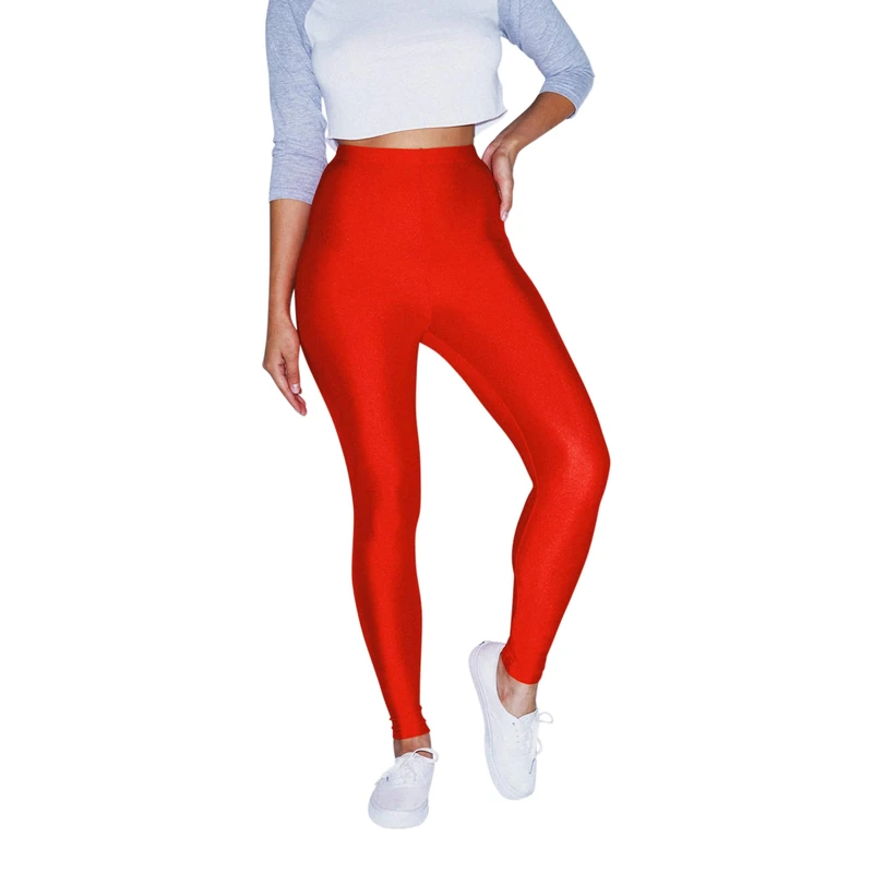 American Apparel Women's Nylon Tricot High Waist Legging, Poppy, XS - Image 1