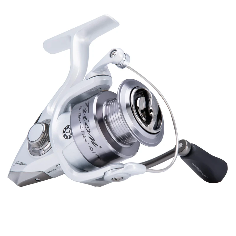 Pflueger Trion Spinning Reel, Size 35 Fishing Reel, Right/Left Handle Position, Graphite Body and Rotor, Corrosion-Resistant, Aluminum Spool, Front Drag System,Silver