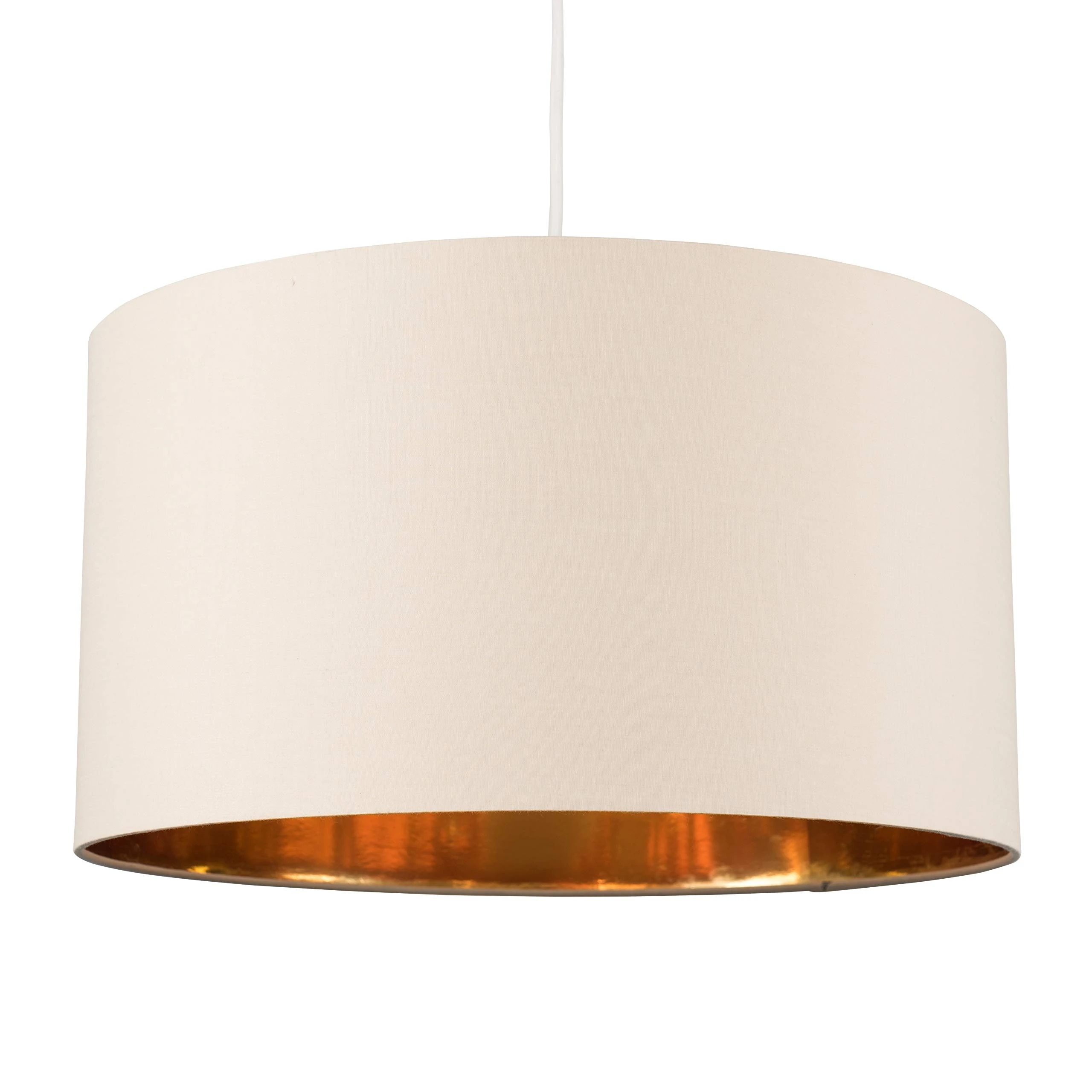 MiniSun | Extra Large Modern Beige and Gold Drum Light Shade | Pendant Lights, Home Décor & Improvement Essential | 450mm Shade Width