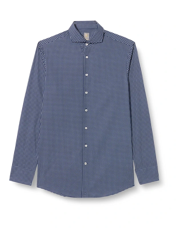 Jacques Britt Men's Sardegna (106) Formal Shirt, Multicolour (Dunkelblau 19), 12 (Size: 38/S)