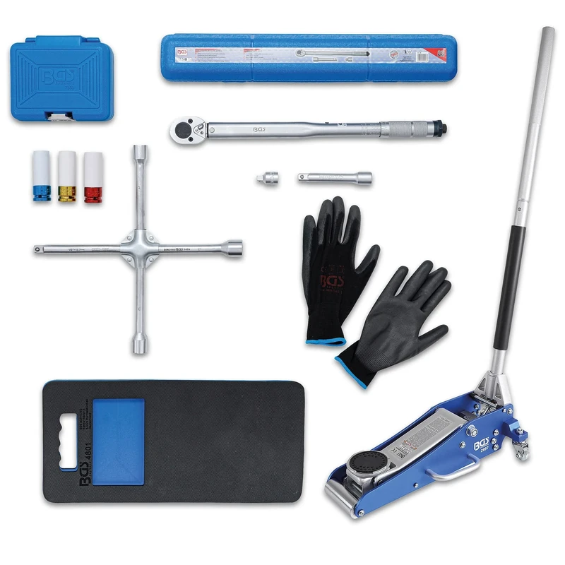 BGS 9680 | Tire Change Service Set with Floor Jack 1.5 t | 9 pcs.