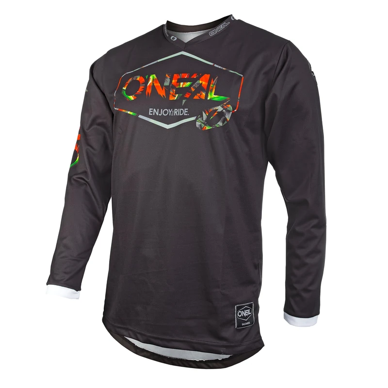 O'NEAL | Motocross Jersey | Enduro MX | Breathable Fabric, Maximum Freedom of Movement, Extended Back | Jersey Mahalo | Adult | Black Multi | Size S