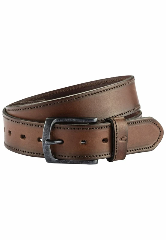 camel active Leather Belt 4 cm Wide Metal Clasp Cognac, Cognac, XXXL