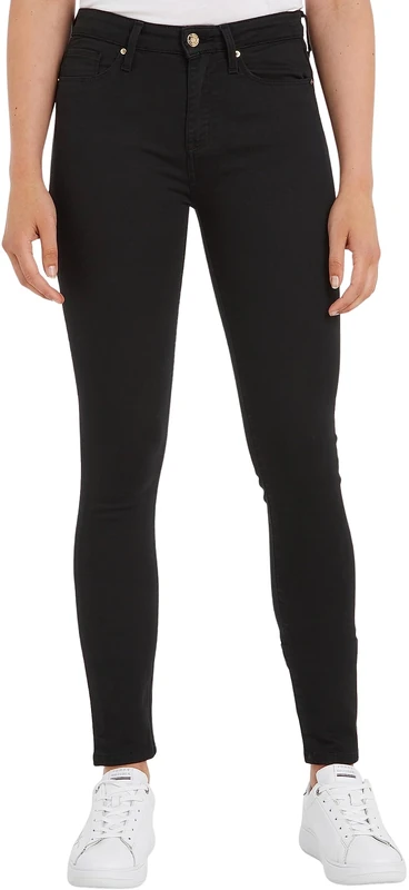 Tommy Hilfiger Women's Heritage Como Skinny Rw Ww0ww22051 Skinny Jeans, Black (Masters Black), 25W / 28L