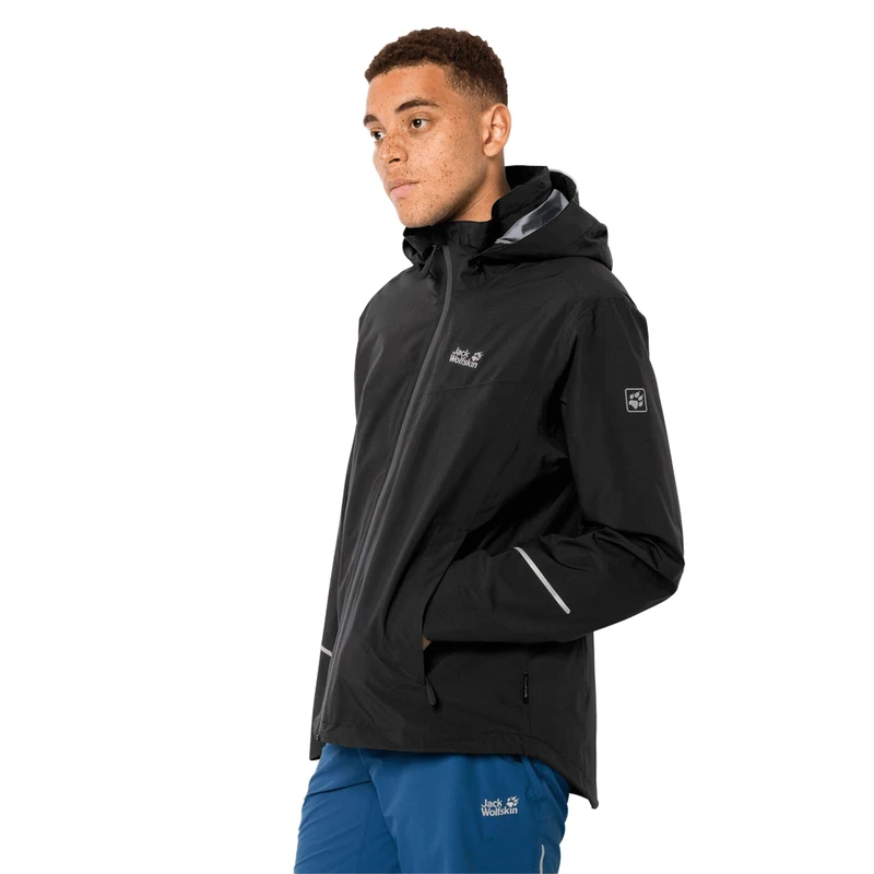 Jack Wolfskin Men's Atlas Tour Raining Jacket, black, S