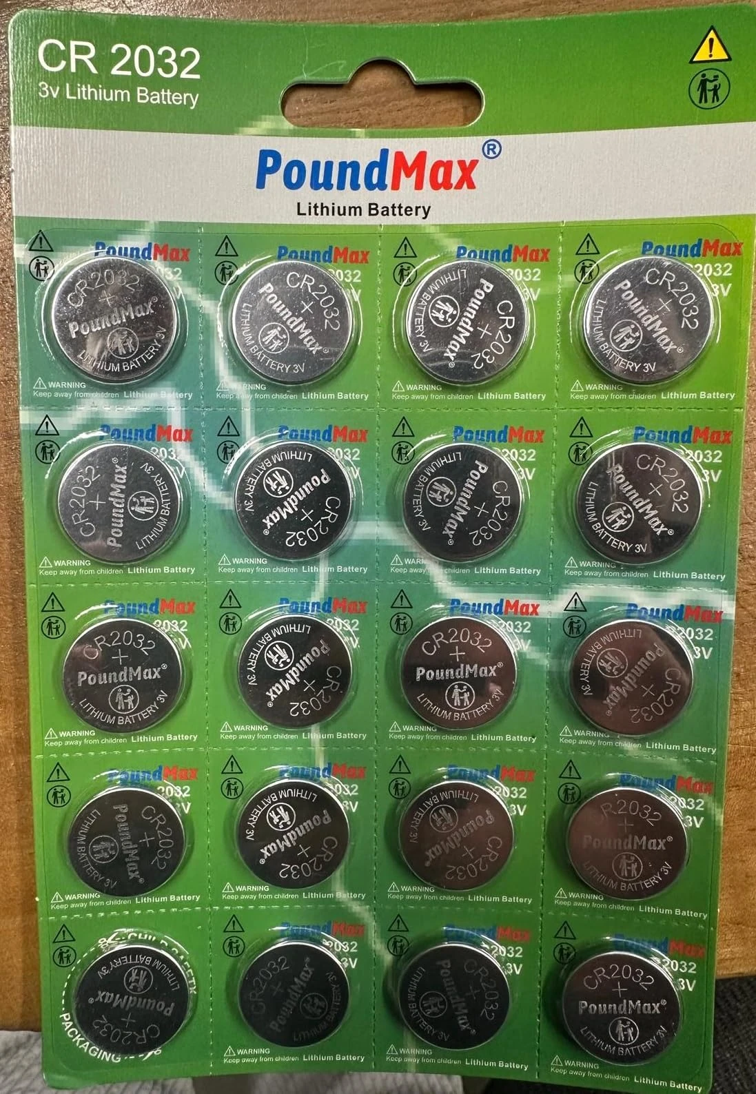 20 x PoundMax 2032 CR2032 DL2032 ECR2032 3V Lithium Coin Cell Batteries
