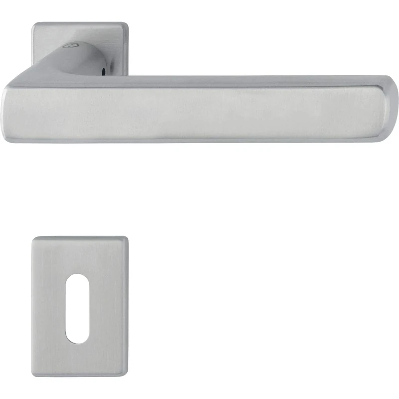 Hoppe Dallas Door Handle Set on Mini Rosette BB Door Thickness 40-50 Matt Stainless Steel