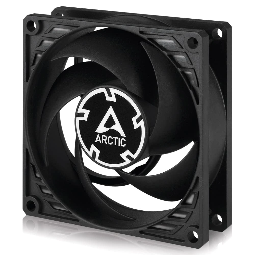 ARCTIC P8 TC - 80 mm Case Fan with Temperature Control, Pressure-Optimised, quite motor, Computer, Fan Speed: 500-3000 RPM - Black