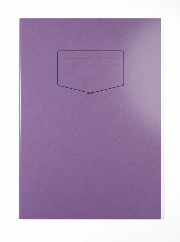 Silvine Tough Shell A4 Exercise Book, 80 Pages 8mm Feint & Margin. Purple Laminated Cover [Pack of 50], EX140
