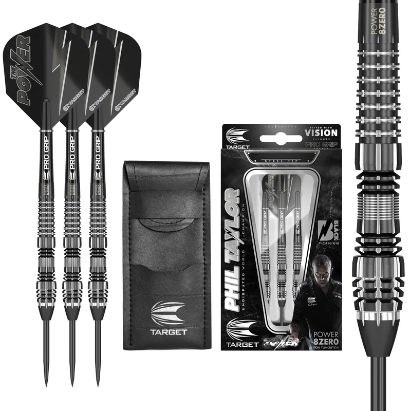 Target Darts Phil Taylor Power 8-Zero 4 Black Steel Tip Darts